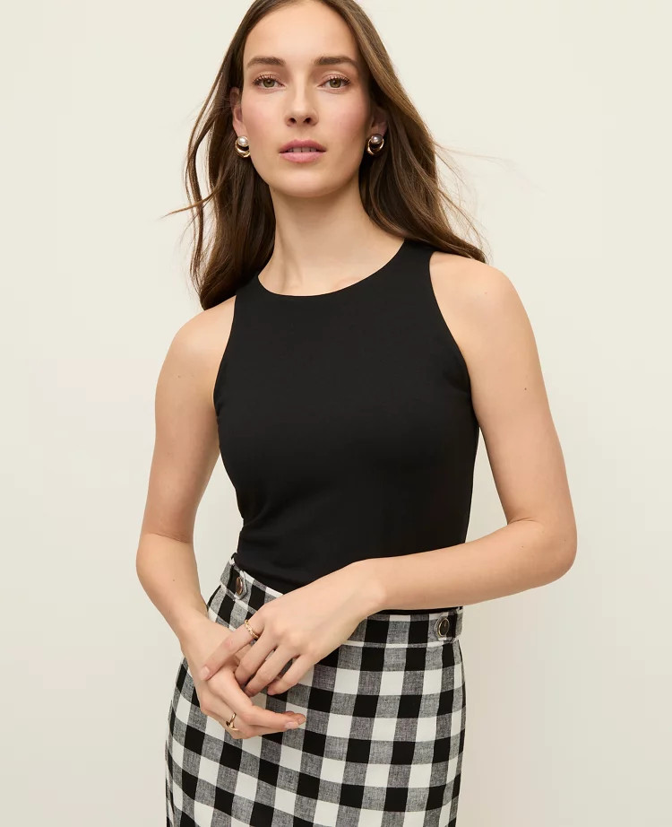 Crew Neck Halter Tank Top | Ann Taylor