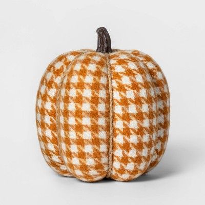 Knit Houndstooth Pumpkin Halloween Decoration Large - Spritz™ | Target