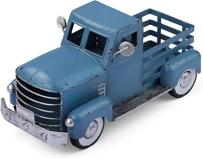 Blue Truck Decor, Vintage Metal Truck Planter, Farmhouse Pick-up Truck Spring Decorations & Decor... | Amazon (US)