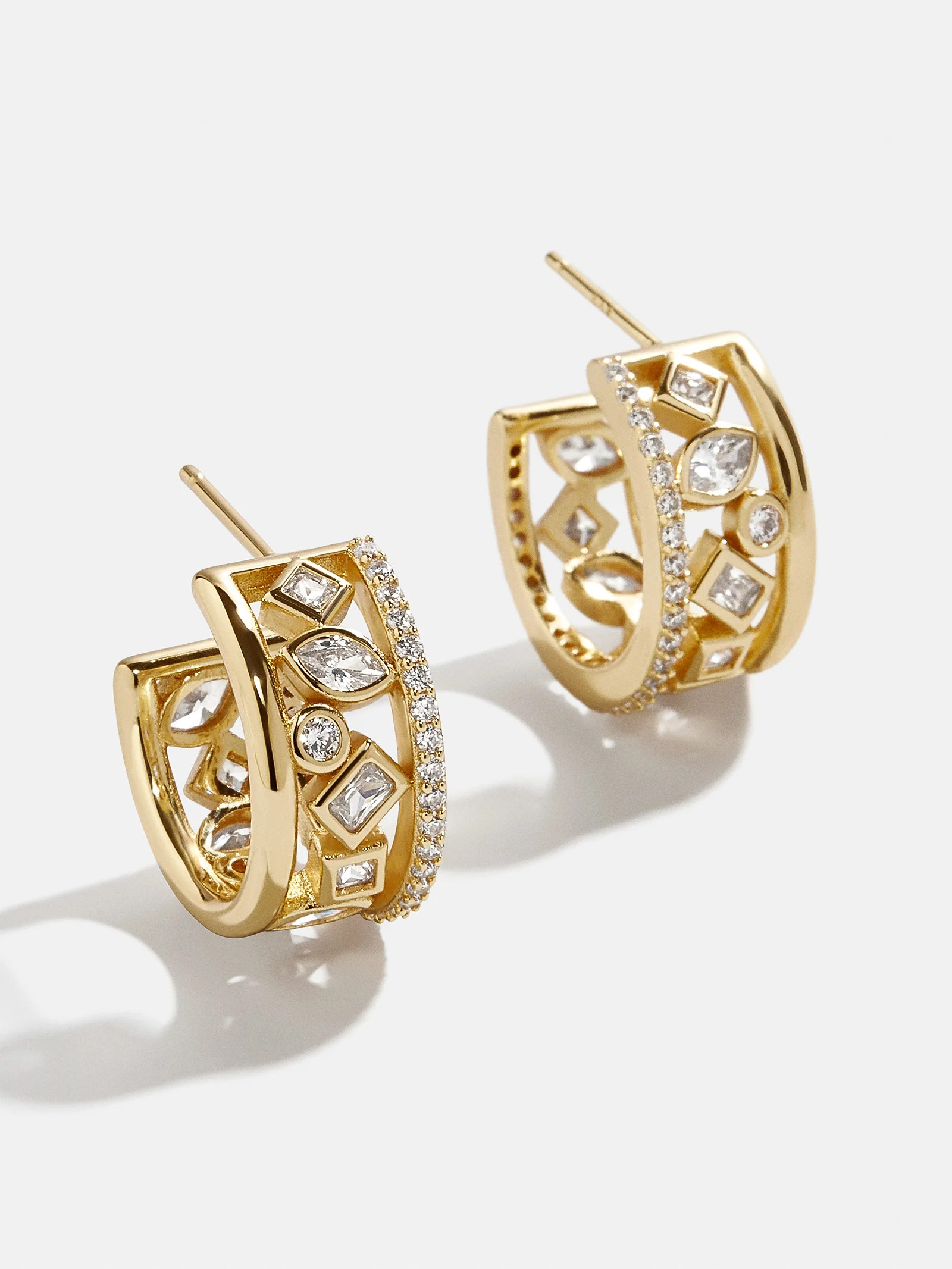 18K Gold Julia Earrings - Gold/Pavé | BaubleBar
