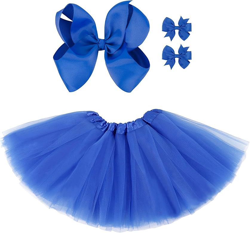 Girls 4 Layered Tulle Tutu Princess Ballet Dress Kid Tutu Skirt w/Hairbow Tutu Skirts for Grils | Amazon (US)