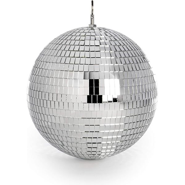 Mirror Disco Ball 30cm | Silver Glitter Ball | Hanging Disco Light | For Kids Parties & Gatherings | | Amazon (UK)