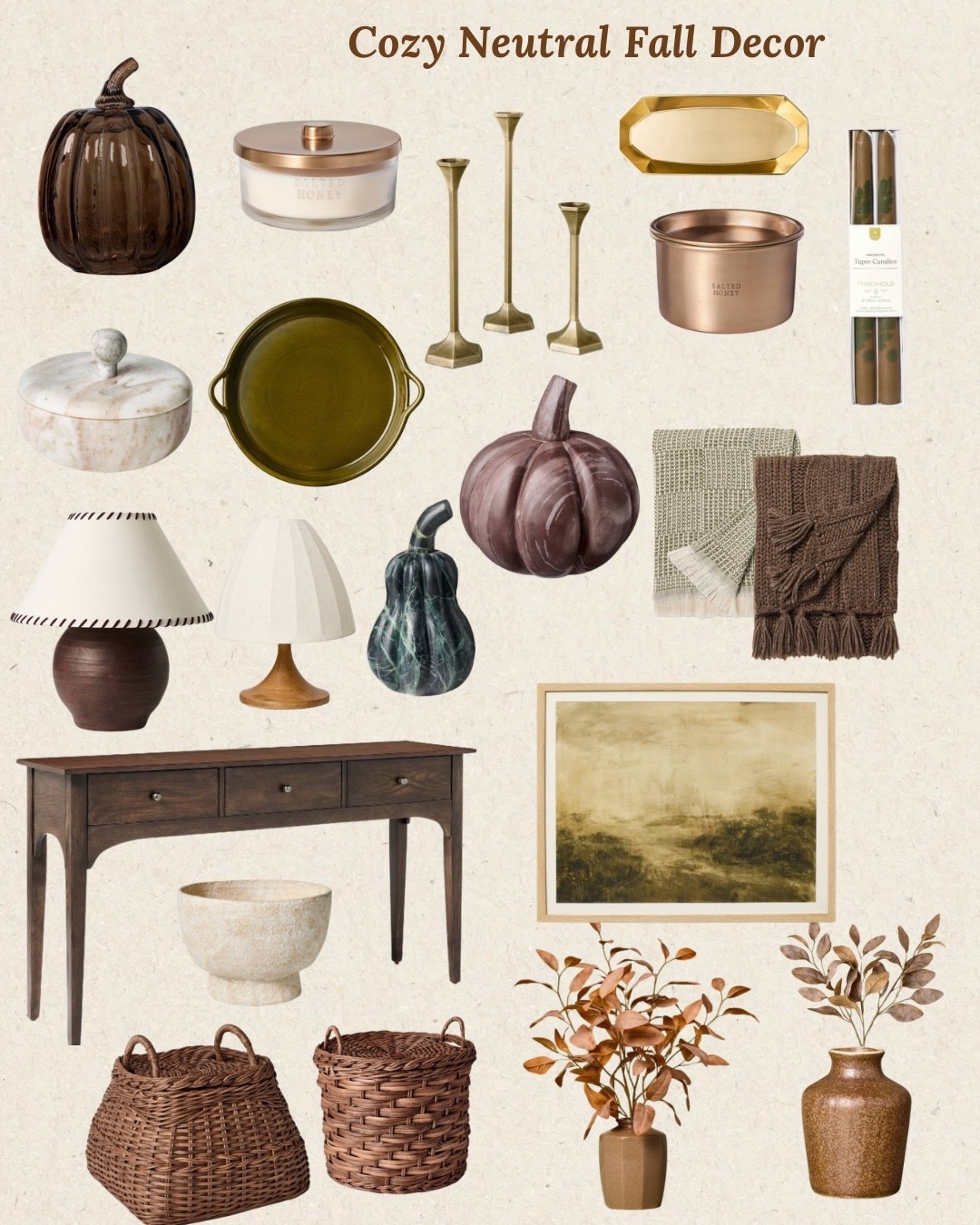 Cozy neutral fall decor to make your home feel warm and inviting this season 🍂 From vintage-inspired lamps and woven baskets to earthy pumpkins and textured throws, these finds bring the perfect balance of fall front porch style and fall entry way charm. If you love neutral fall decor with a timeless, elevated vibe, these pieces will carry you from fall gatherings to Halloween in effortless style. Save this collection for vintage fall inspiration and cozy seasonal decorating ideas!

fall decor 
fall home decor 
fall front porch 
fall entry way 
neutral fall decor 
vintage fall decor 
cozy fall home 
cozy fall decor 
fall decorating ideas 
Halloween decor 
neutral pumpkins 
fall candles 
fall tablescape 
fall mantel 
fall baskets 
fall throw blankets 
fall lamps 
vintage fall accents
#FallDecor #FallFrontPorch #FallEntryway #NeutralFallDecor #VintageFall #CozyFallDecor #FallHomeDecor #FallDecoratingIdeas #HalloweenDecor #NeutralHomeStyle #SeasonalDecor #FallInspo #FallHomeStyle #CozyNeutralDecor #OrganicModern #HomeDecorGoals #LTKFall #LTKHome #LTKDecor #LTKSeasonal #LTKFinds #HomeAesthetic #InteriorInspo #NeutralDecor #StyledSpaces #CozyHomeVibes #FallAesthetic #AutumnDecor #AutumnHome #FallVibes


#LTKHome #LTKFallSale #LTKSeasonal