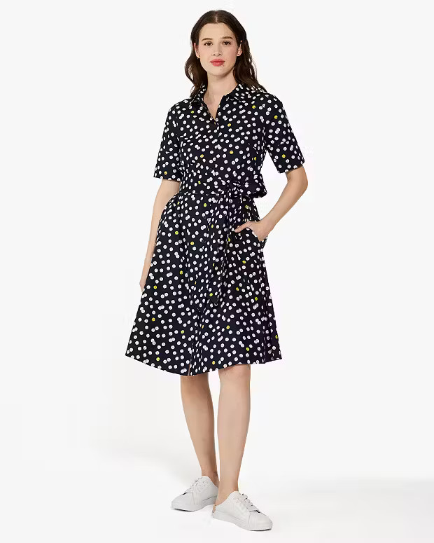 Tennis Toss Polka Dot Midi Shirtdress | Kate Spade Outlet