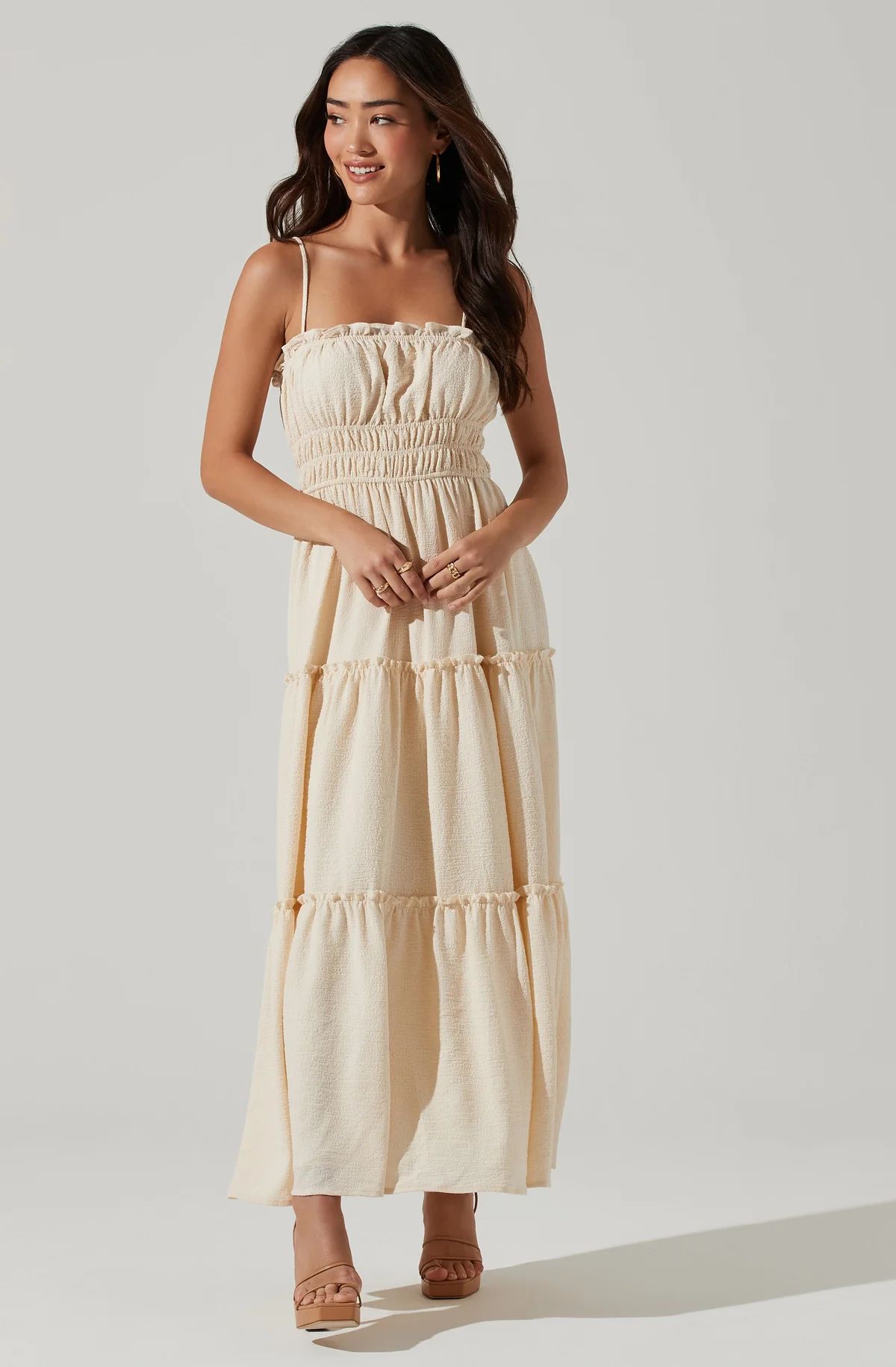 Smocked Crinkle Maxi Dress | ASTR The Label (US)