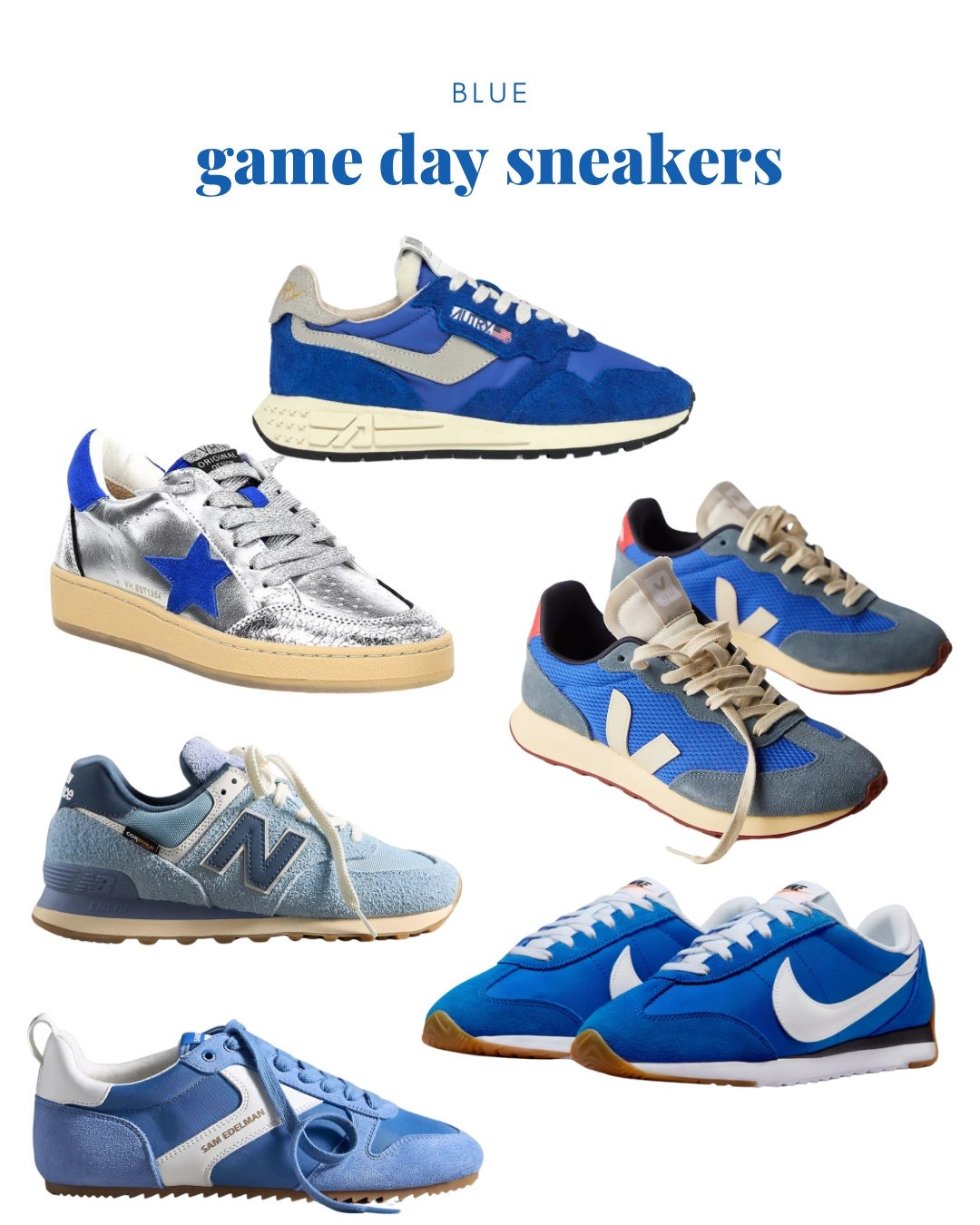 Blue game day sneakers.

Sports Mom. Hockey Mom. Baseball Mom. Softball Mom. Basketball Mom. Football Mom. Cheer Mom. Volleyball Mom. Game Day Outfit.

#LTKShoeCrush