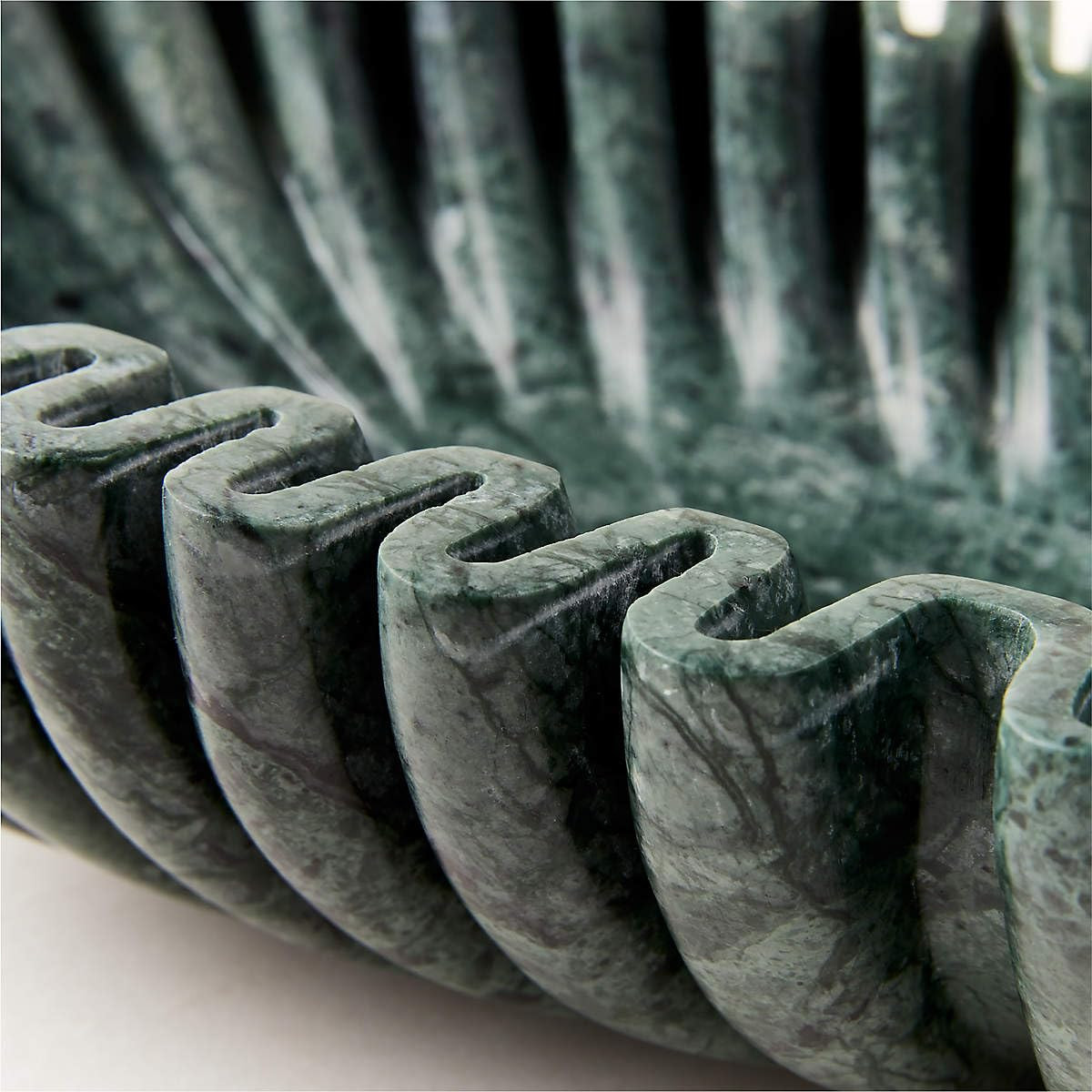 Handmade Oval Fluted Marble Bowl, Table Centerpiece Decorative Marble Bowl, Green Large Ruffle Bo... | Amazon (US)