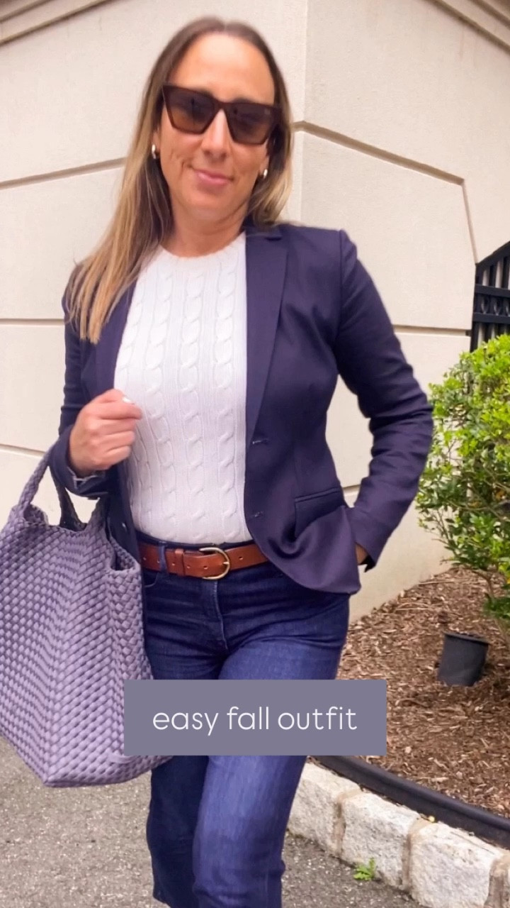 Fall outfit inspo 🍂 Wearing my go-to fall jeans with a cream polo sweater (size M) and my favorite navy J.Crew blazer (size 2) — such a timeless workwear and family photo outfit staple. Styled with my MJ loafers (I always size up ½ size) — I have these in multiple colors because they’re that good! Blazers and loafers are the perfect combo for polished fall workwear or chic casual looks.

#LTKSeasonal #LTKFindsUnder100 #LTKWorkwear