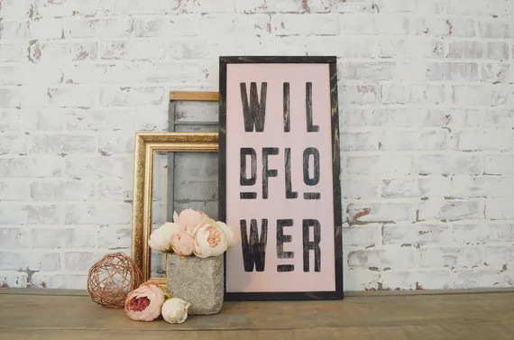 Wildflower Framed Wall Hanging Rustic Home Decor Boho Decor | Etsy | Etsy (US)