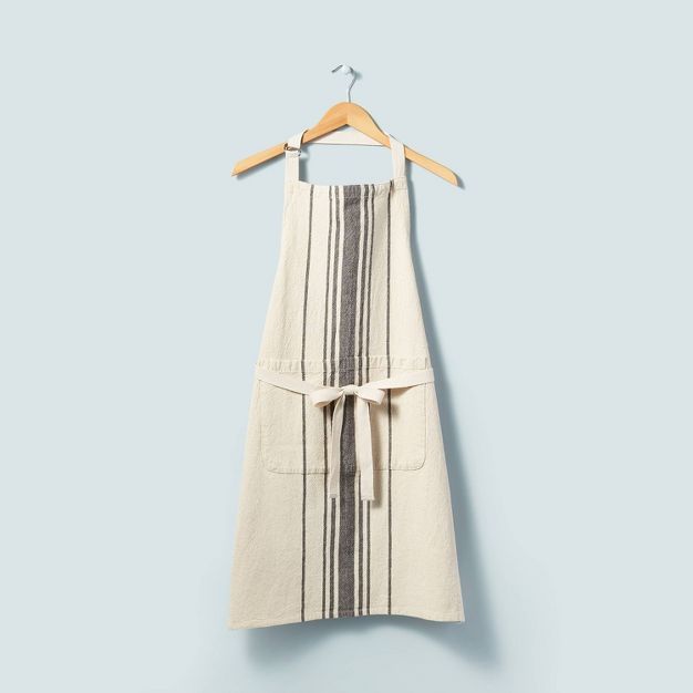 Bold Center Stripes Apron Railroad Gray/Cream - Hearth &#38; Hand&#8482; with Magnolia | Target