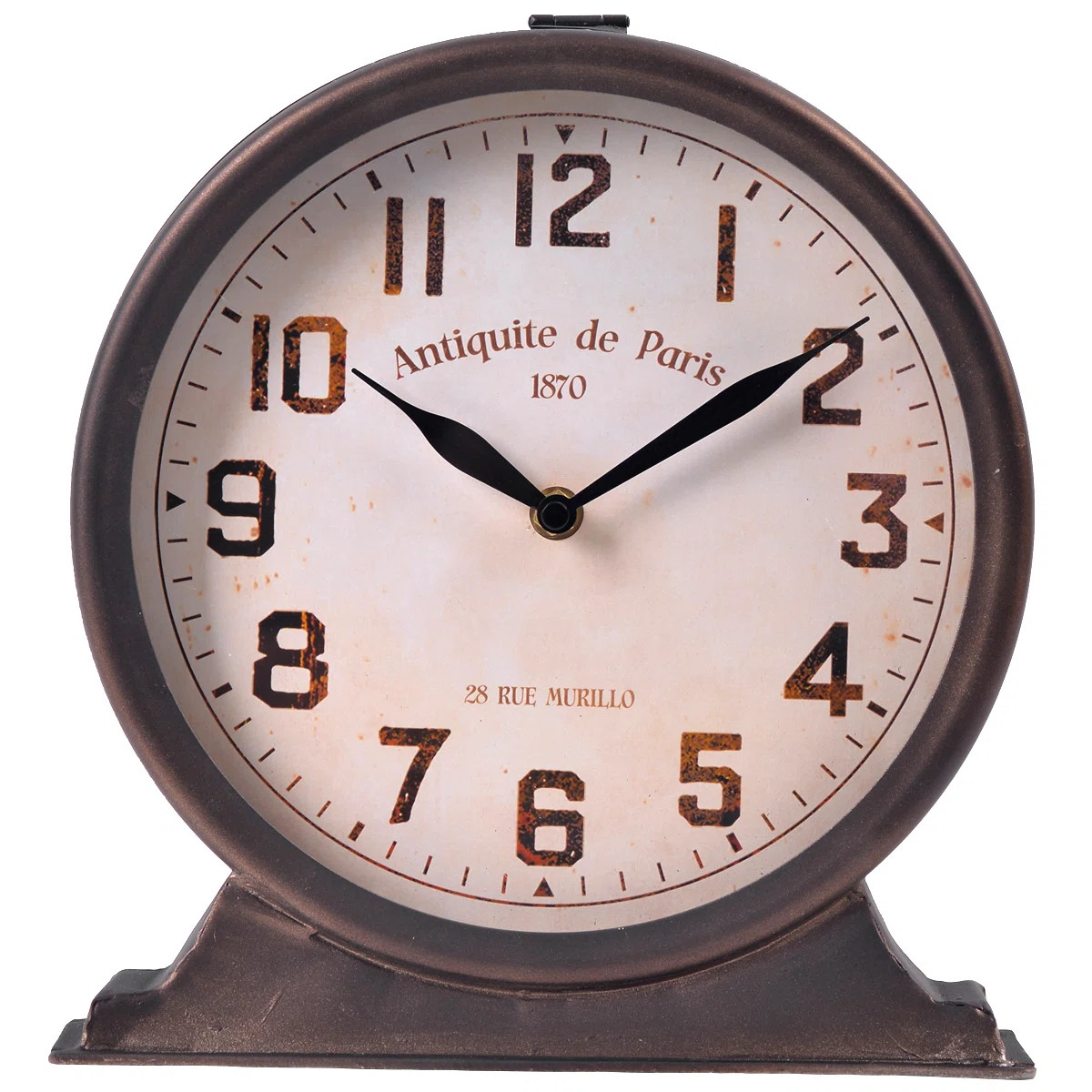 Analog Metal Quartz Movement / Crystal Tabletop Clock in Brown | Wayfair North America
