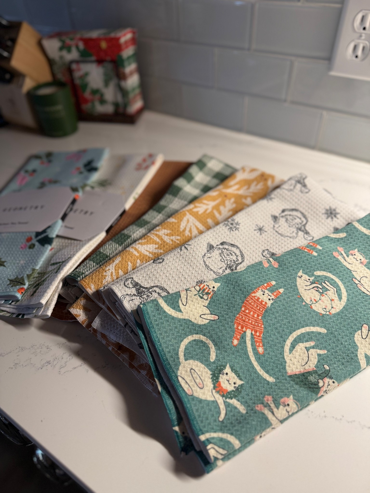 To say I love these towels is an understatement! Weve tossed all of our old kitchen towels and replaced them with these. They don’t fade. they absorb so well and you can fit so many your drawer!