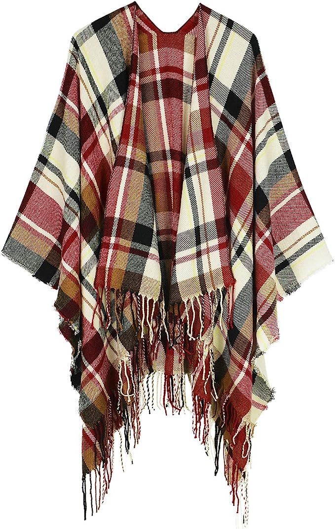 Century Star Women Shawl Wraps Knit Open Front Tassel Shawls Large Scarf Poncho Cape for Women | Amazon (US)