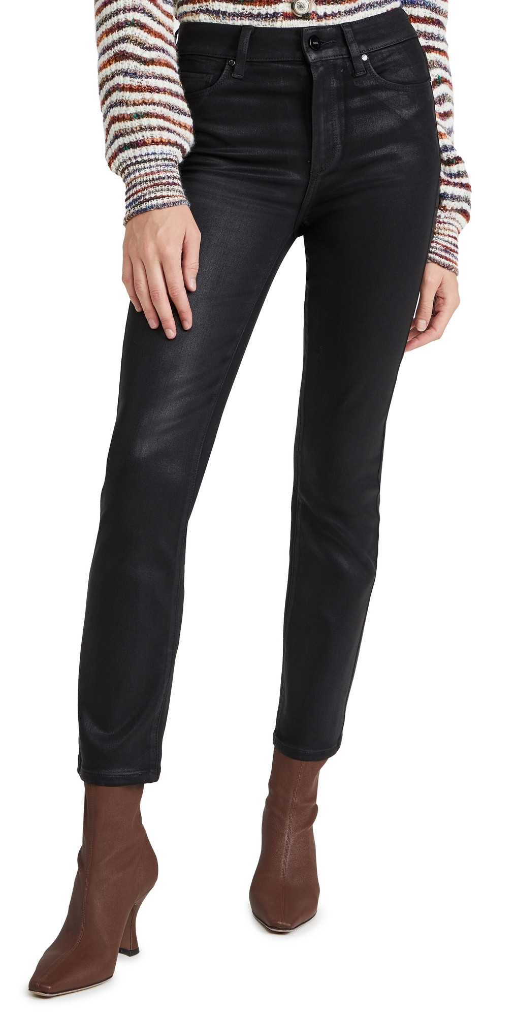 PAIGE Cindy Luxe Coating Jeans Black Fog Luxe Coating 30 | Shopbop