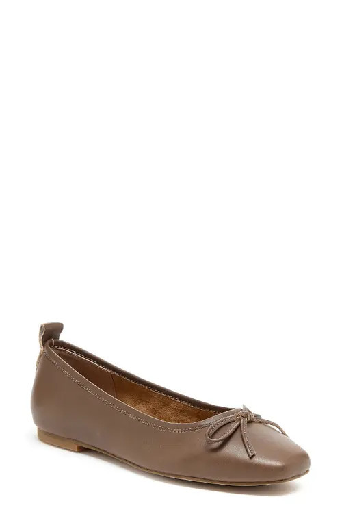 Kelsi Dagger Brooklyn Frankie Square Toe Ballet Flat in Deep Taupe at Nordstrom, Size 8.5 | Nordstrom