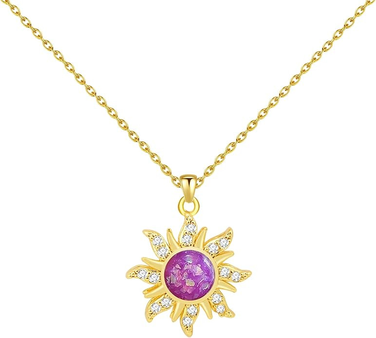 Tangled Purple Sun Necklace, Halloween Tangled Costume for Adult Women Girls as Fairy Gold Sun Pe... | Amazon (US)