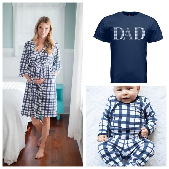 Maternity Nursing Delivery ROBE & Matching Newborn Baby Boy | Etsy | Etsy (US)