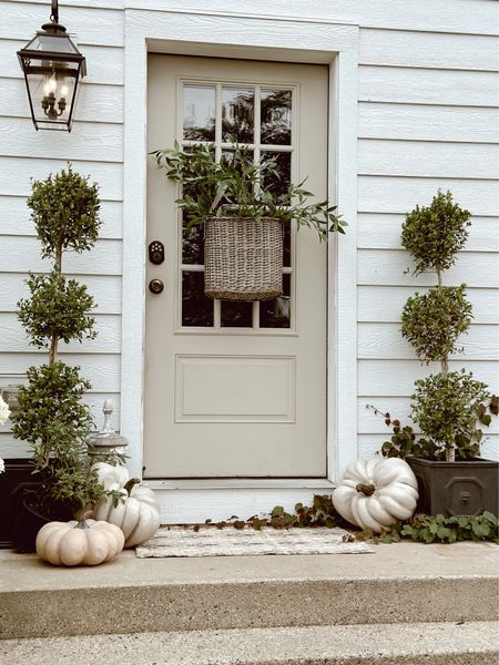 A cozy fall porch with a cute cozy cottage hanging basket instead of a wreath 🙌🏼

#LTKSale #LTKhome #LTKSeasonal