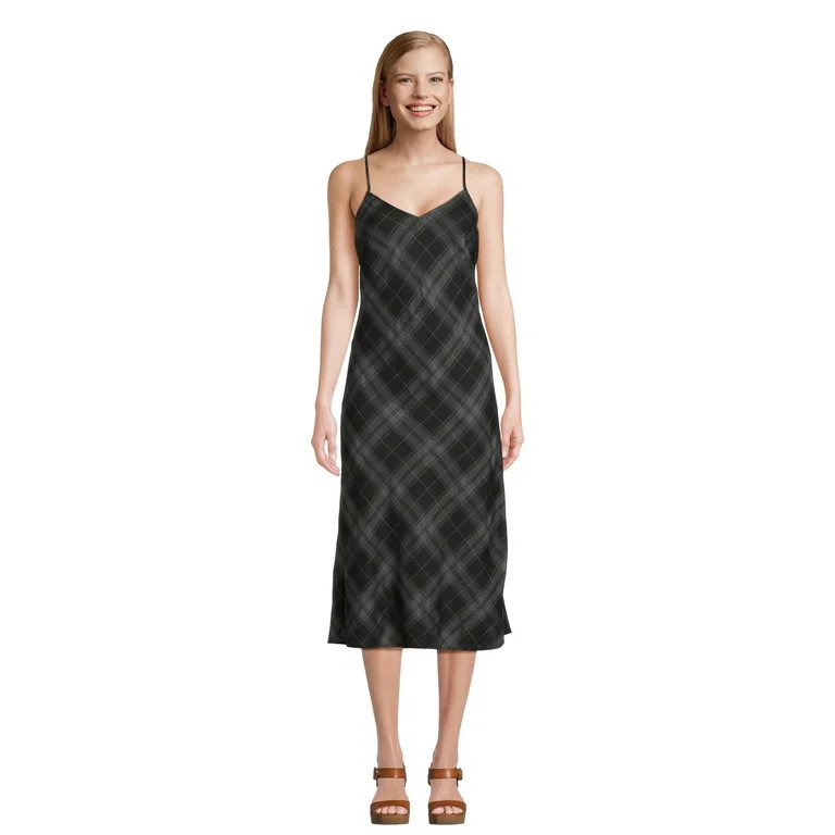 Time and Tru Women's Midi Bias Slip Dress, Sizes XS-XXXL - Walmart.com | Walmart (US)