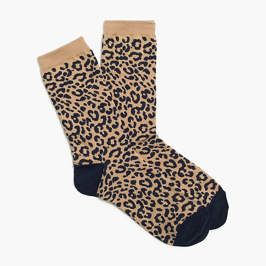 Two-tone leopard trouser socks | J.Crew Factory