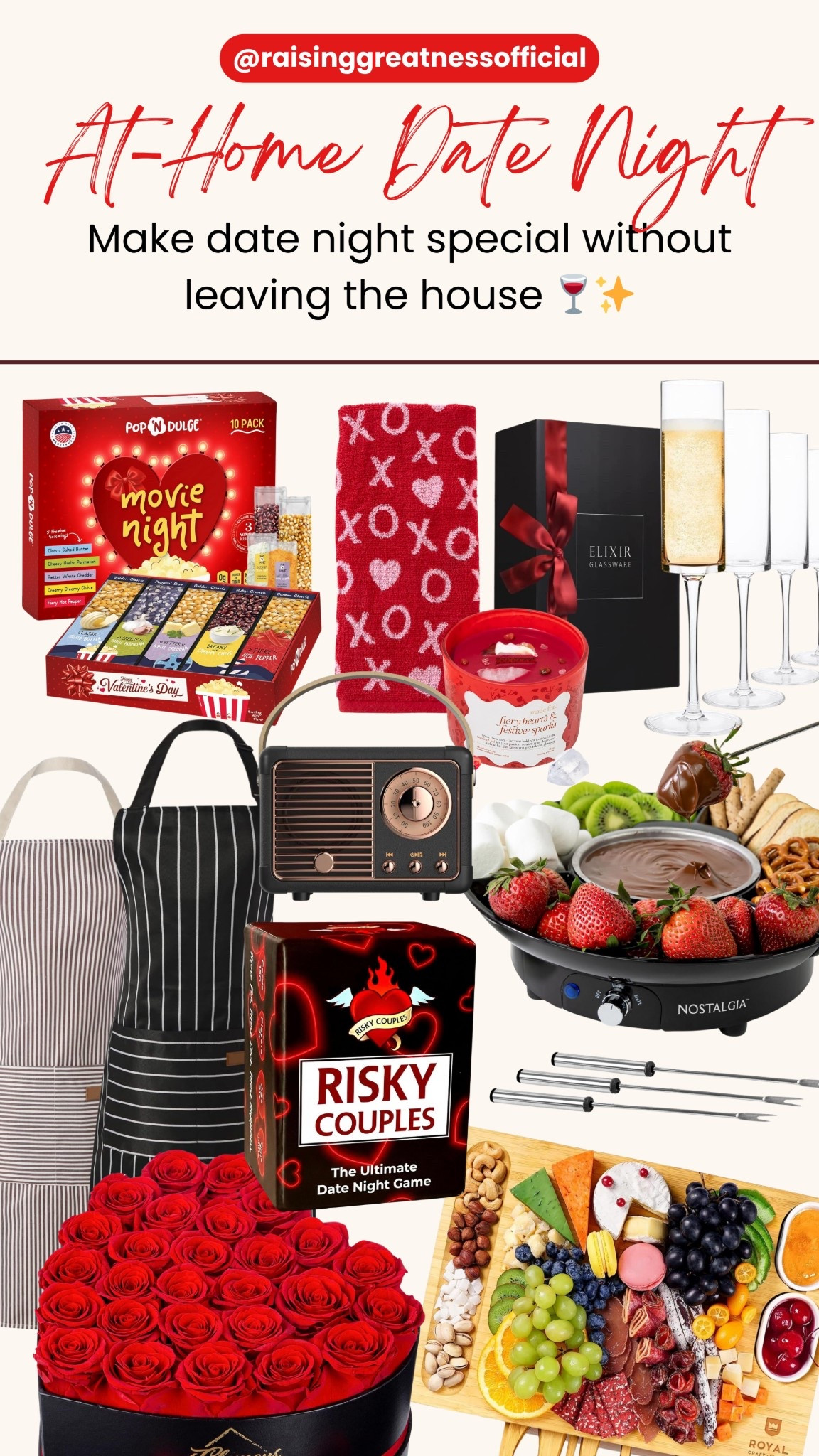 Plan the perfect cozy date night at home with romantic essentials like candles, wine glasses, charcuterie boards, and sweet treats. These picks make staying in feel extra special, whether it’s Valentine’s Day or just a quiet night together 🍷🕯️

#DateNightAtHome #CouplesIdeas #ValentinesInspo #RomanticHome #AtHomeDate #LoveAesthetic #AmazonFinds #RelationshipGoals #CozyNights #HomeDateNight


#LTKSaleAlert #LTKSeasonal #LTKValentine