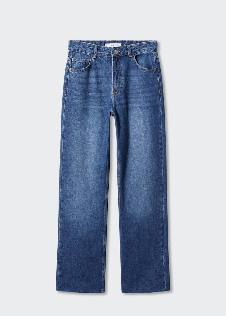 Wideleg mid-rise jeans -  Women | Mango USA | MANGO (US)