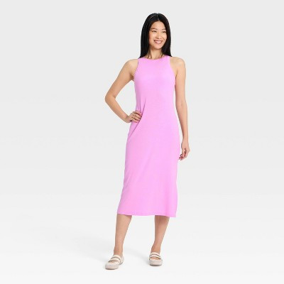 Women's Modal Ribbed Midi Dress - All In Motion™ Light Violet XXL | Target