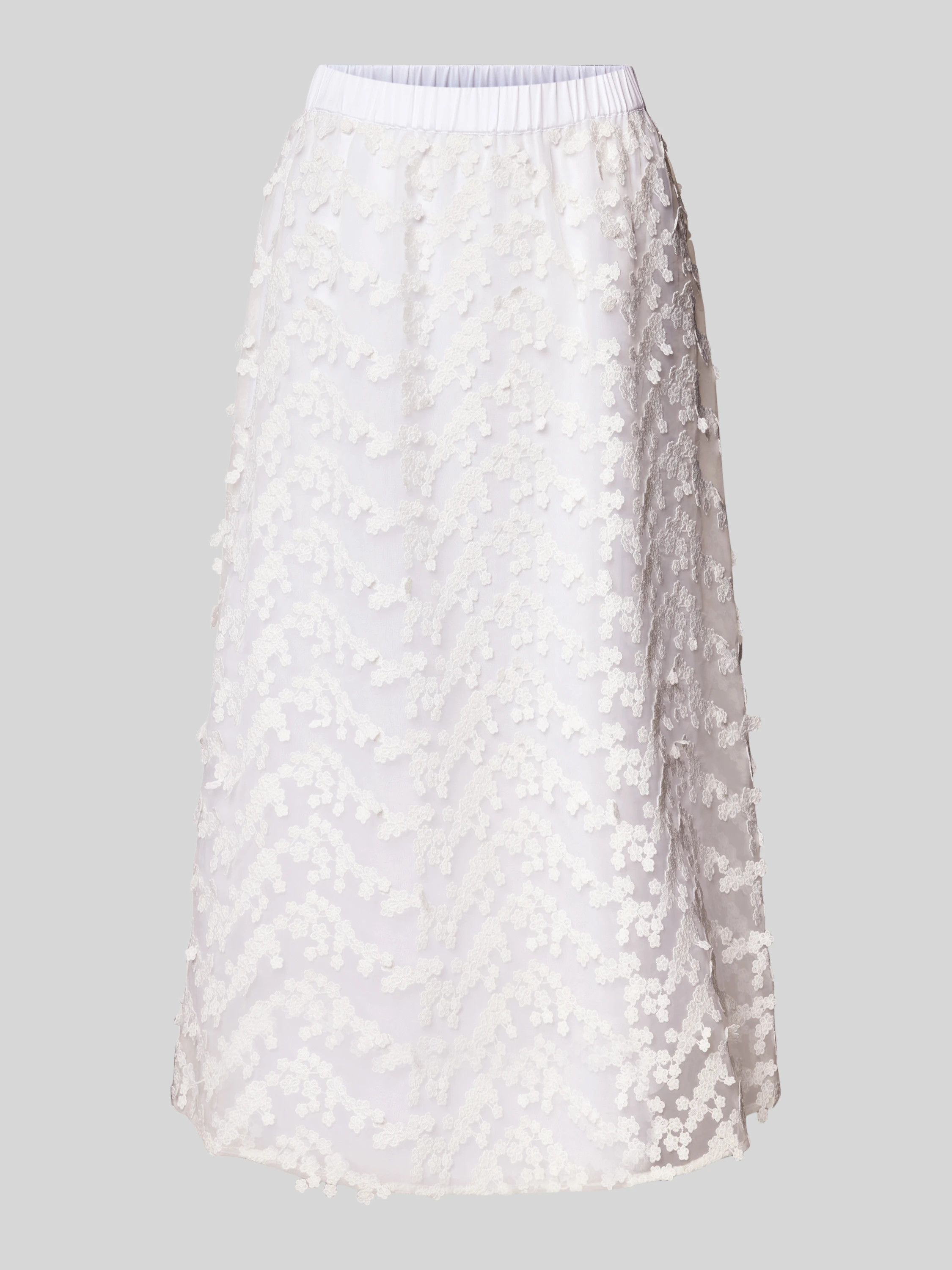 Midirock mit Spitzenbesatz in weiss | Peek & Cloppenburg* Düsseldorf DE