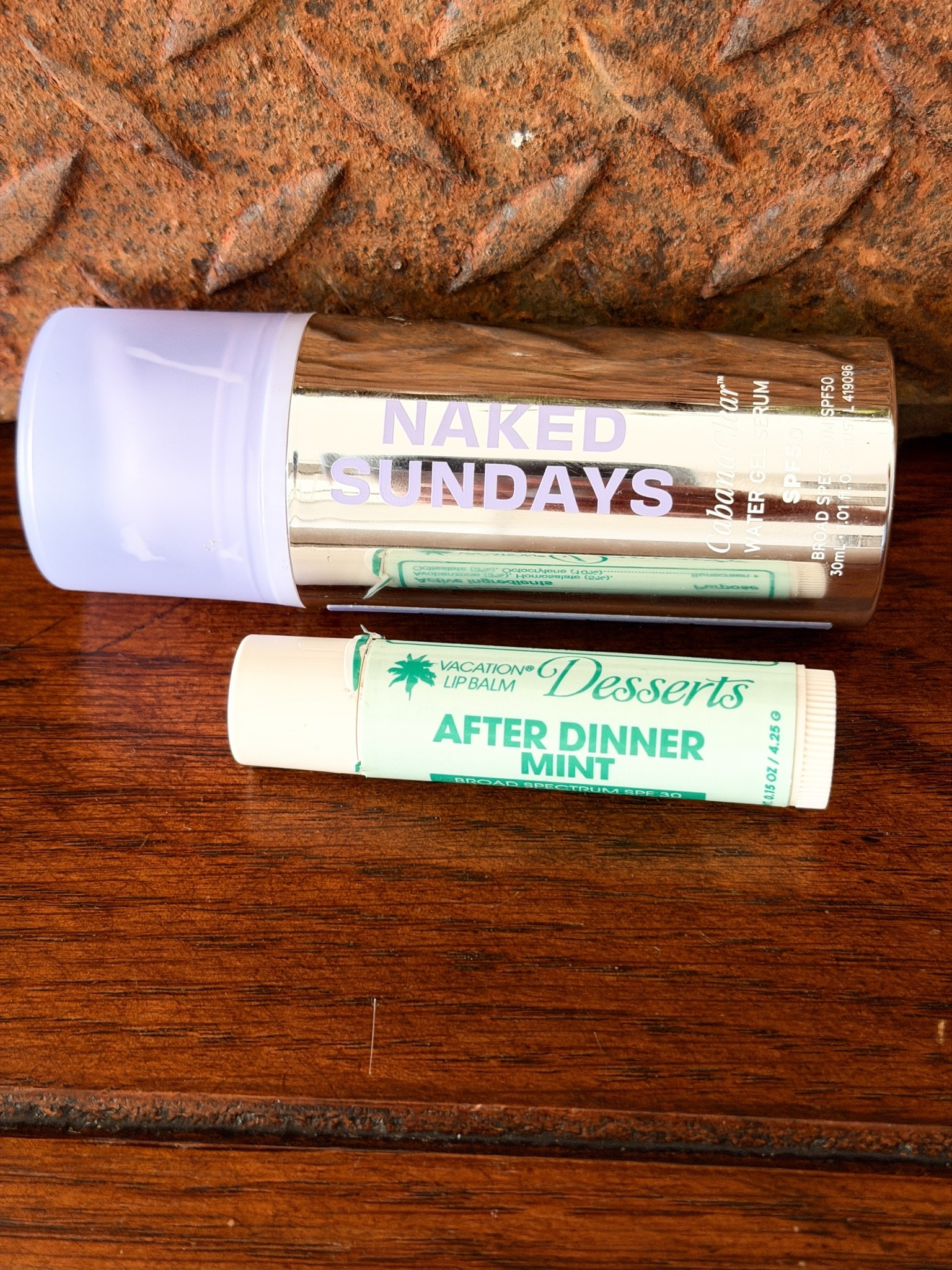 Sunscreen for my morning walk.  
Naked Sundays is my favorite for the face.   And SPF lip balm for my lips.

#LTKBeauty #LTKOver40 #LTKdayinmylife