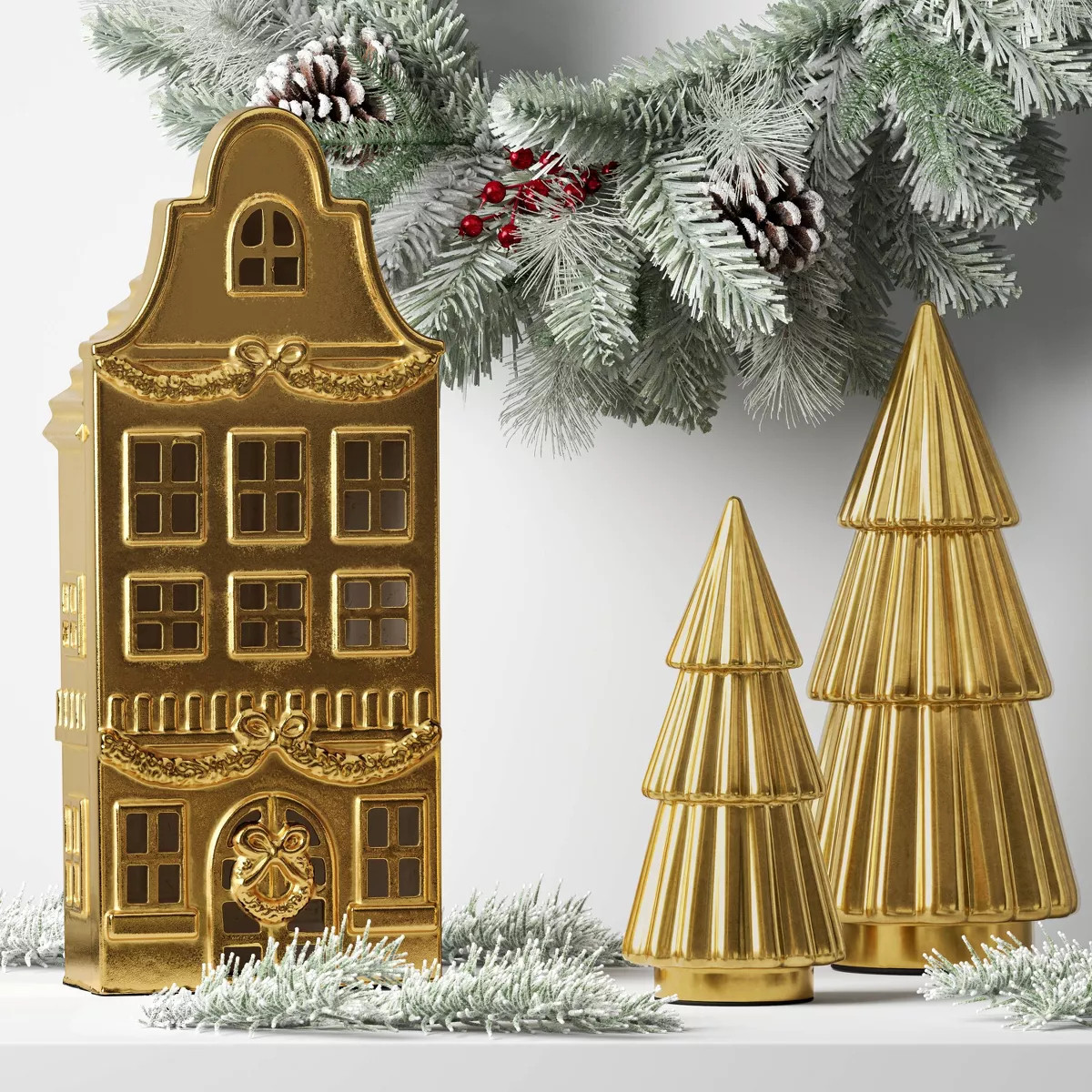 Metallic House Christmas Village Building - Wondershop™ | Target