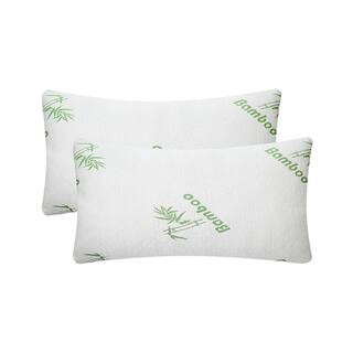 2-Piece Bamboo Memory Foam Hypoallergenic Washable King Size Bed Pillow for Head Neck Rest Sleeping, White | The Home Depot
