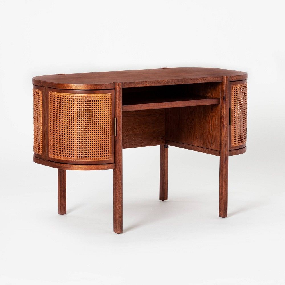 Portola Hills Caned Desk Walnut - Threshold designed with Studio McGee | Target