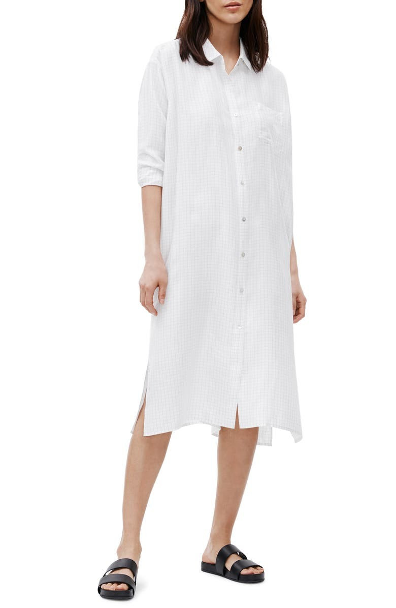 Classic Collar Long Sleeve Silk Shirtdress | Nordstrom | Nordstrom