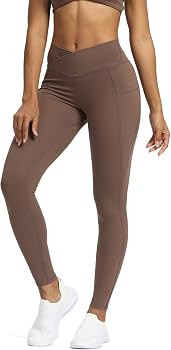 Aoxjox Trinity High Waisted Yoga Pants with Pockets for Women Tummy Control Cross-Waist Crossover... | Amazon (US)