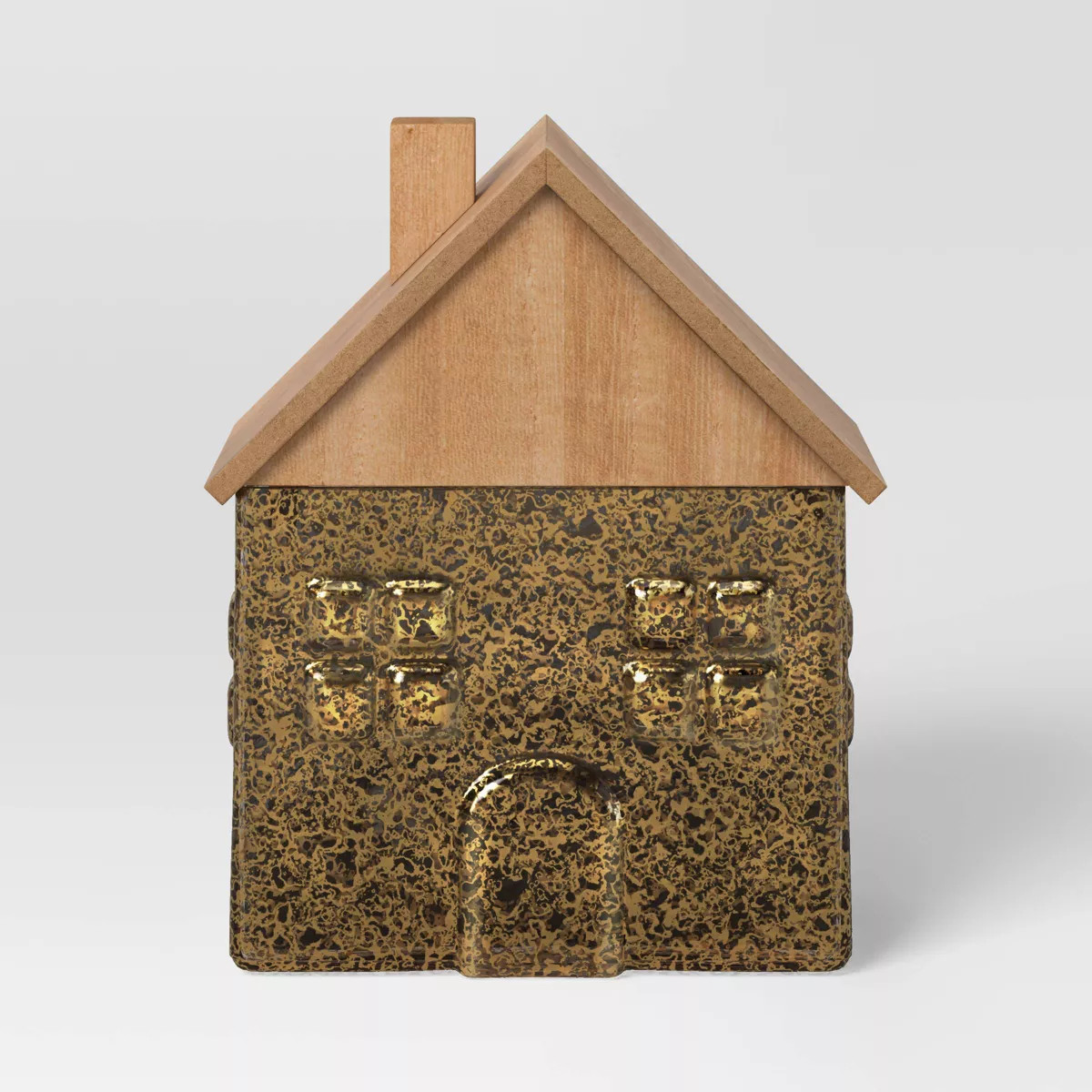 7.5" Mercury Style Glass House with Wood Roof Christmas Village Building - Wondershop™ Gold: Ta... | Target