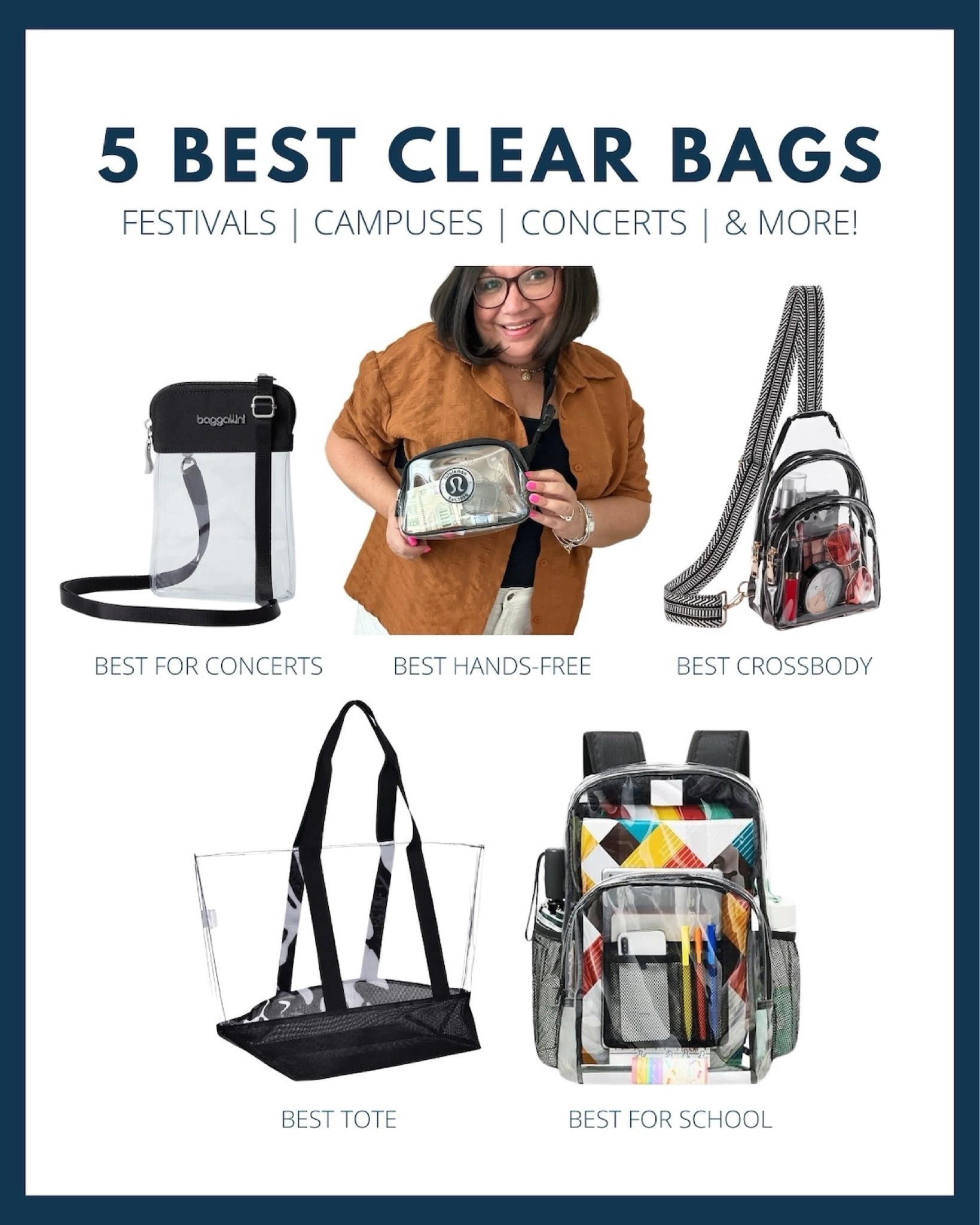 Shop our top picks for clear bags so you’re prepared before your next big event or campus visit  

#LTKItBag #LTKParties #LTKStyleTip