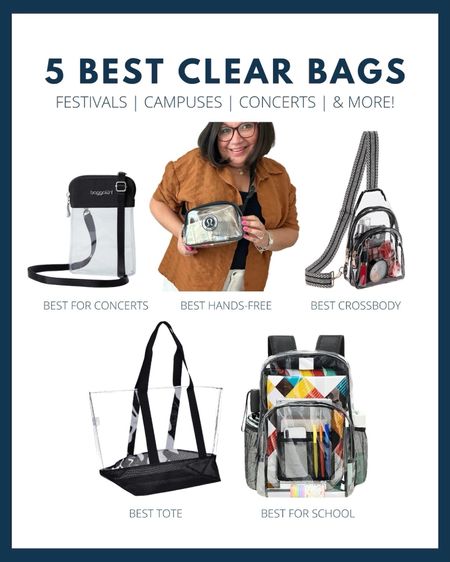 Shop our top picks for clear bags so you’re prepared before your next big event or campus visit  

#LTKItBag #LTKParties #LTKStyleTip