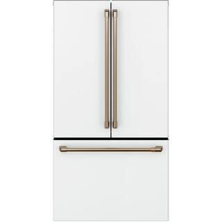Cafe 23.1 cu. ft. Smart French Door Refrigerator in Matte White, Counter Depth and ENERGY STAR CW... | The Home Depot