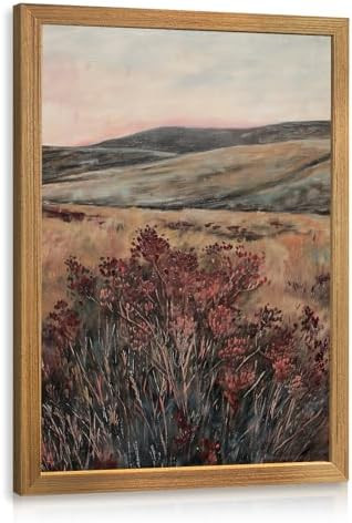 Clicyre Moody Mountain Wildflower Landscape Wall Art, Farmhouse Rustic Floral Canvas Print, Moody... | Amazon (US)