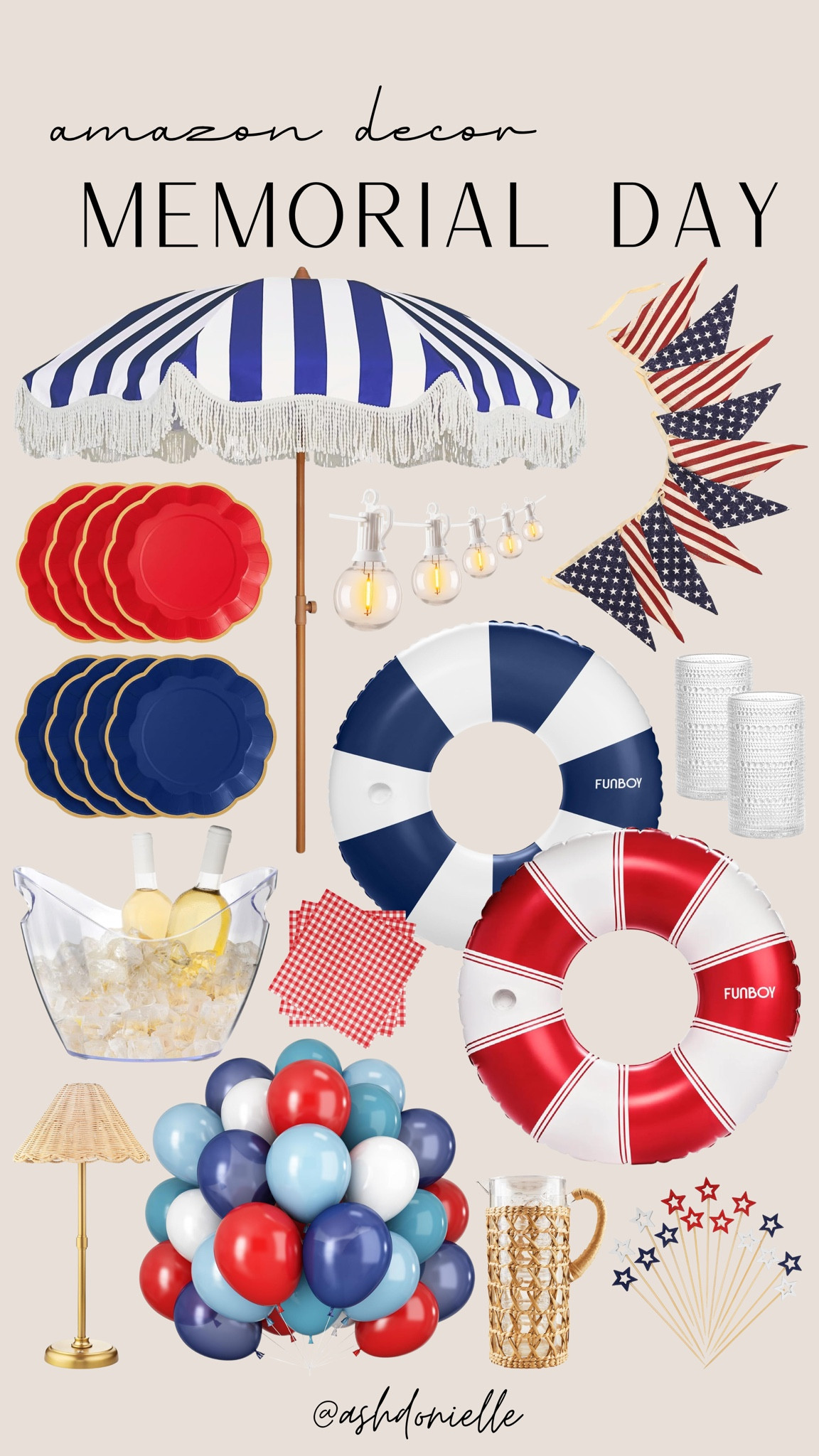 Amazon Memorial Day party decor

Patriotic pool party decor
Red white and blue tablescape
Pool float party essentials
Outdoor barbecue setup
Memorial Day entertaining ideas
Summer drink station decor
Patio string lights aesthetic
Backyard poolside hosting
American flag party decor

#LTKSeasonal #LTKSaleAlert #LTKSwim