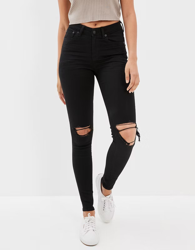 AE Next Level Ripped High V-Rise Jegging | American Eagle Outfitters (US & CA)