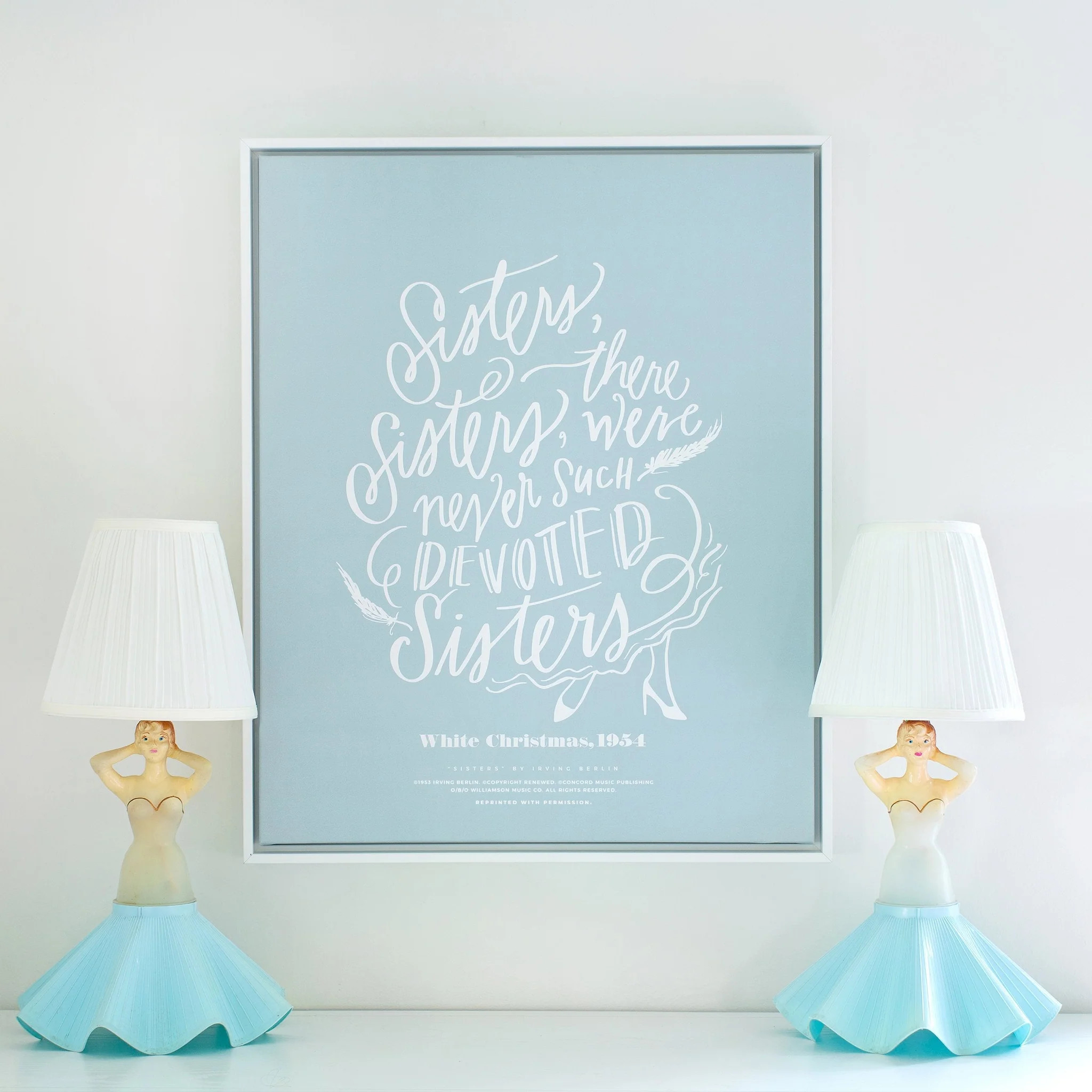 Sisters, Sisters | Dusty Blue | Canvas | Lindsay Letters, LLC