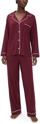 Eberjey Gisele Classic Women's Pajama Set | Long Sleeve Shirt + Long Pants | Amazon (US)