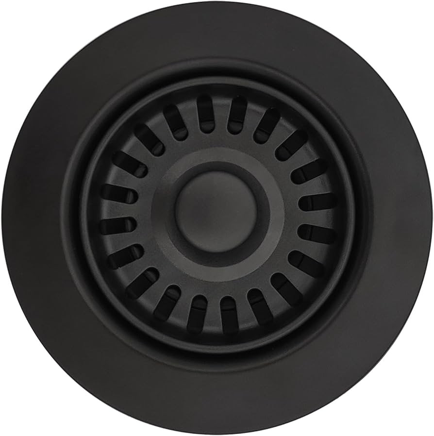 Black Kitchen Sink Drain Assembly, TGEOND 3-1/2 inch Polymer Kitchen Drain Strainer Kit with Remo... | Amazon (US)
