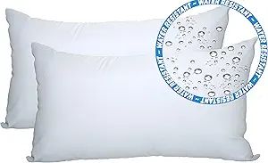 Foamily 2 Pack - 12" x 20" Premium Outdoor Water Resistant Hypoallergenic Stuffer Pillow Throw In... | Amazon (US)