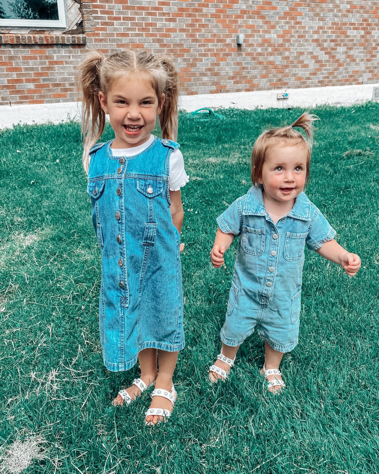 Toddler girl outfit 
Toddler girl style 
Outfit for toddler girl 
Denim dress
Denim jumpsuit 

#LTKBaby #LTKKids