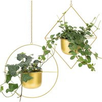 Set 2 Gold Geometric Hanging Planter, Best Christmas Gift, Home Decor For Christmas, Modern Ceiling  | Etsy (US)
