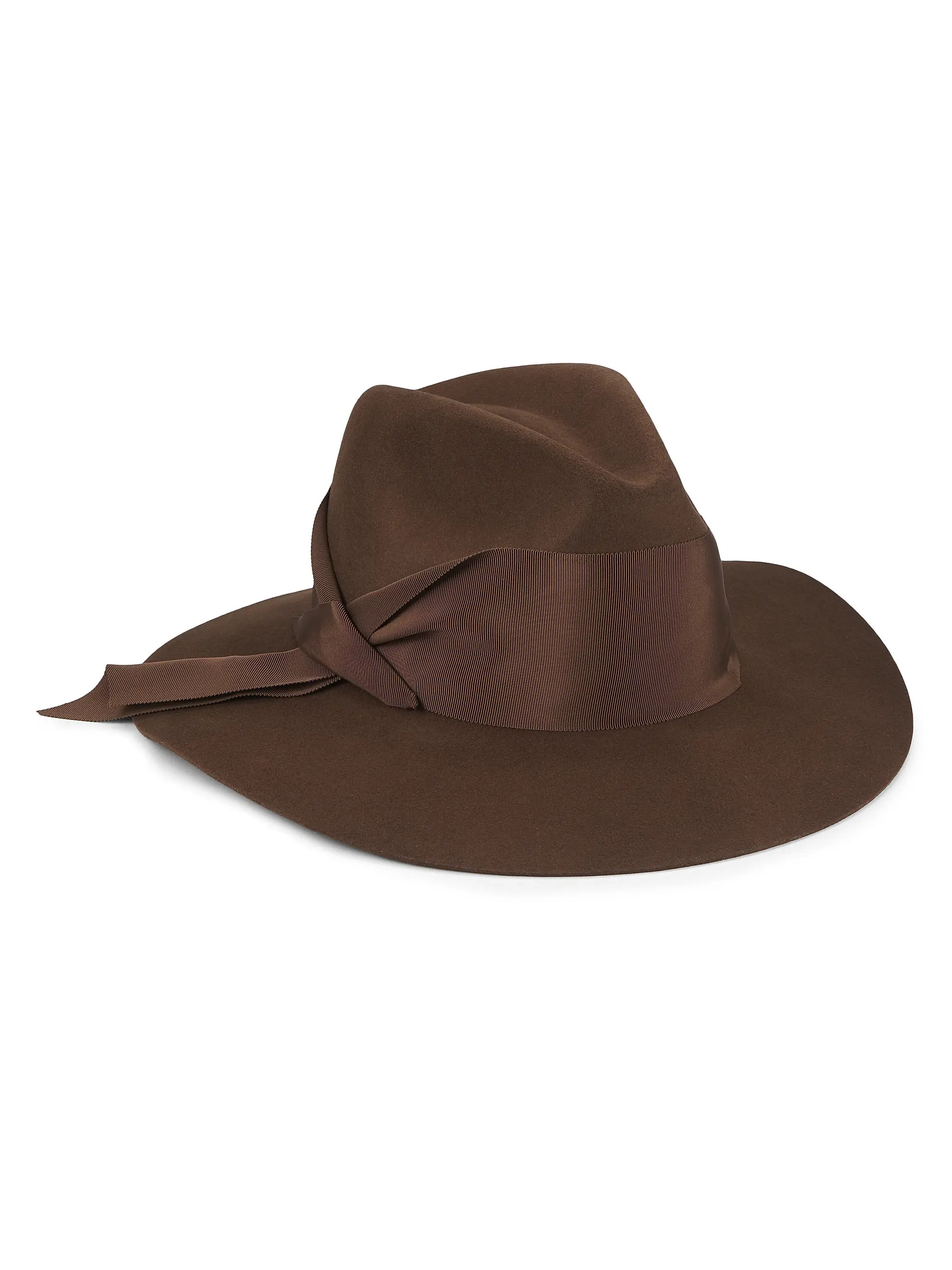 Gardenia Asymmetric Ribbon Fedora | Saks Fifth Avenue