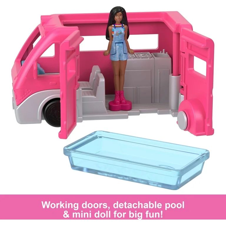 ​Barbie Mini BarbieLand Doll & Toy Vehicle Set, 1.5-inch Barbie Doll & DreamCamper | Walmart (US)