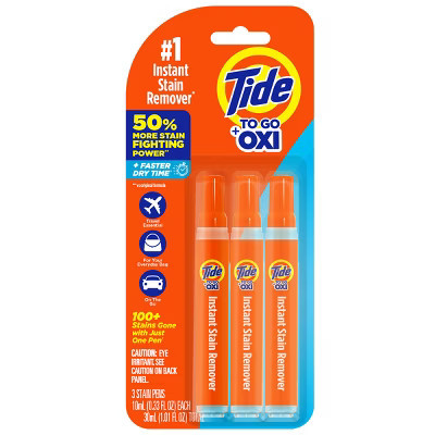 Tide To Go Stain Remover Pen - 3ct/1.01 fl oz: Dye-Free, Bleach-Free, Not For Leather, Fresh Scent | Target